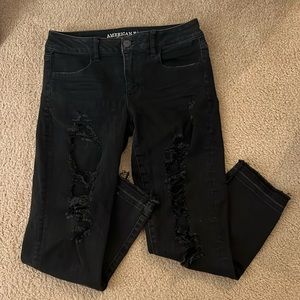 America Eagle Black Ripped Jeans